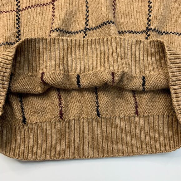 Vintage Brooks Brothers Lambswool Sweater Mens XL Extra Large Cobblestone Check - Picture 8 of 10